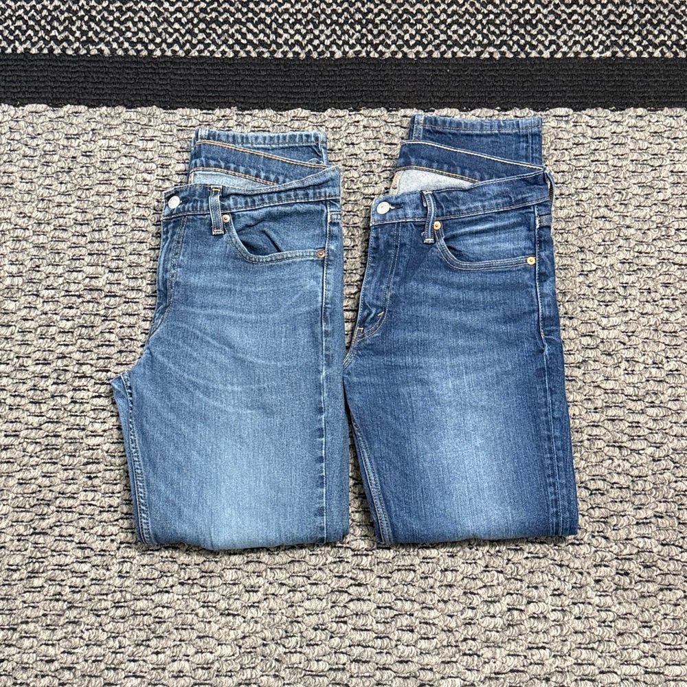 Levi's 511 Denim Jeans 2 Lot Men’s Sz 32 Classic Casual Straight Leg Preppy - Picture 2 of 12